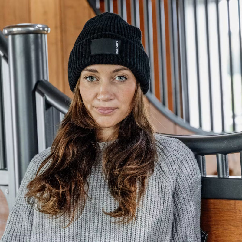 Kentucky Rubber Logo Beanie - Black-1