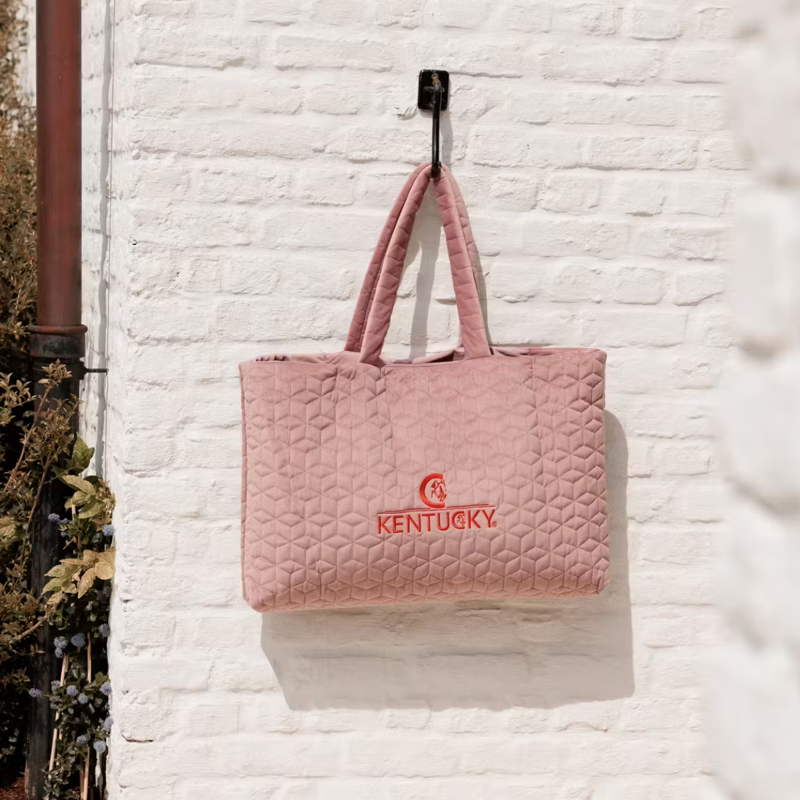 Kentucky Logo Velvet Bag - Old Rose-1