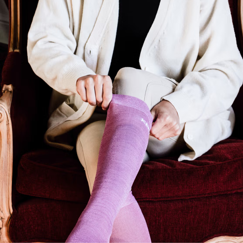 Kentucky Glitter Socks - Soft Rose-1