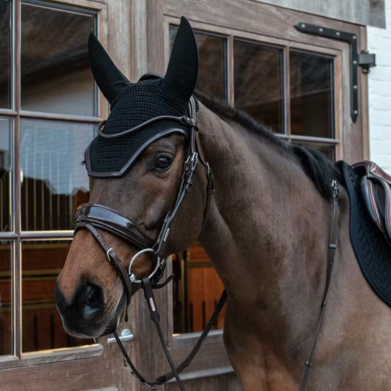 Kentucky Wellington Leather Fly Veil - Black-2