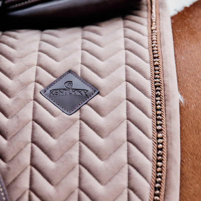 Kentucky Velvet Pearls Dressage Saddlepad - Beige-1