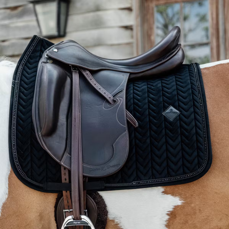 Kentucky Velvet Pearls Dressage Saddlepad - Black-1