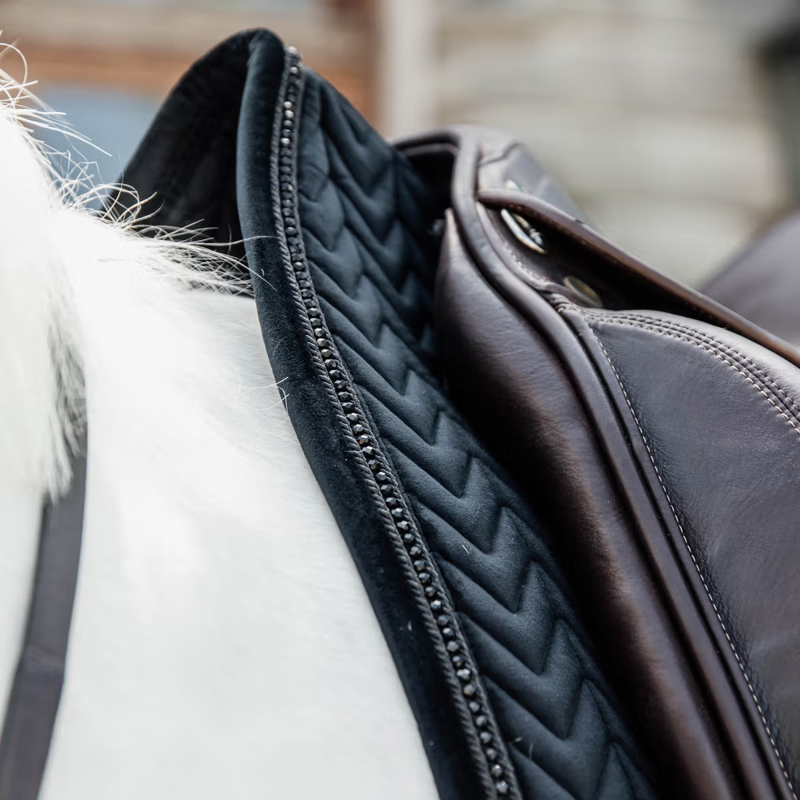 Kentucky Velvet Pearls Dressage Saddlepad - Black-3