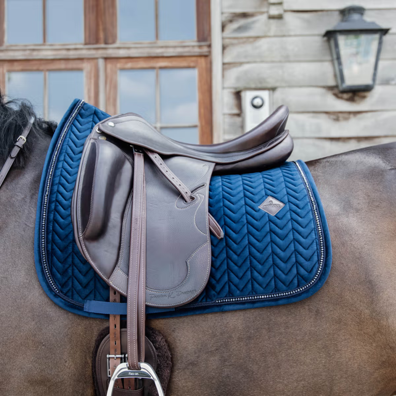 Kentucky Velvet Pearls Dressage Saddlepad - Navy-1