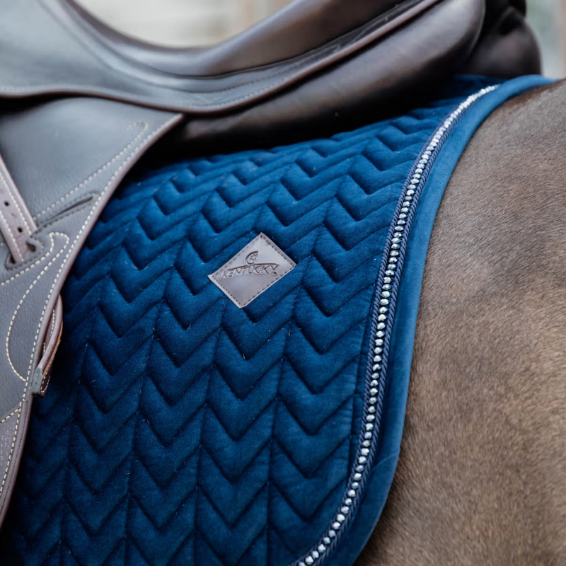 Kentucky Velvet Pearls Dressage Saddlepad - Navy-2