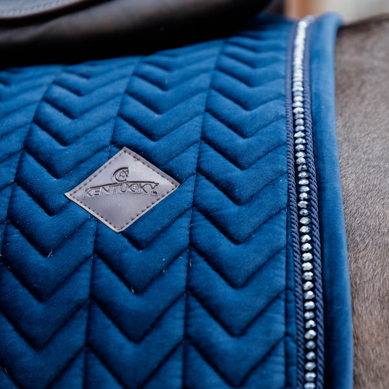 Kentucky Velvet Pearls Dressage Saddlepad - Navy-3