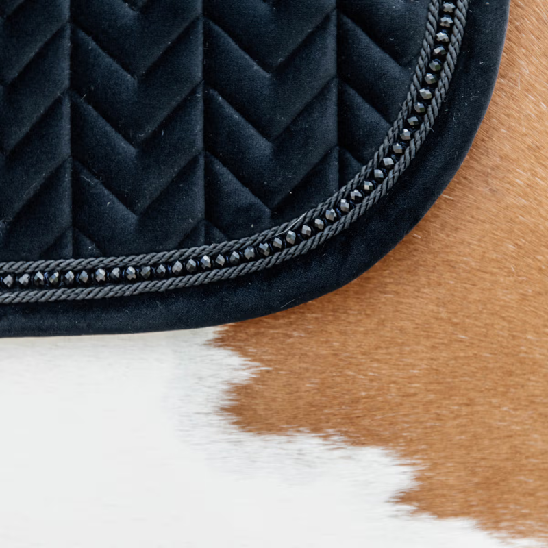 Kentucky Velvet Pearls Jumping Saddlepad - Black-3