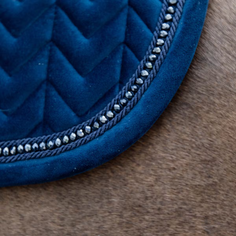 Kentucky Velvet Pearls Jumping Saddlepad - Navy-3