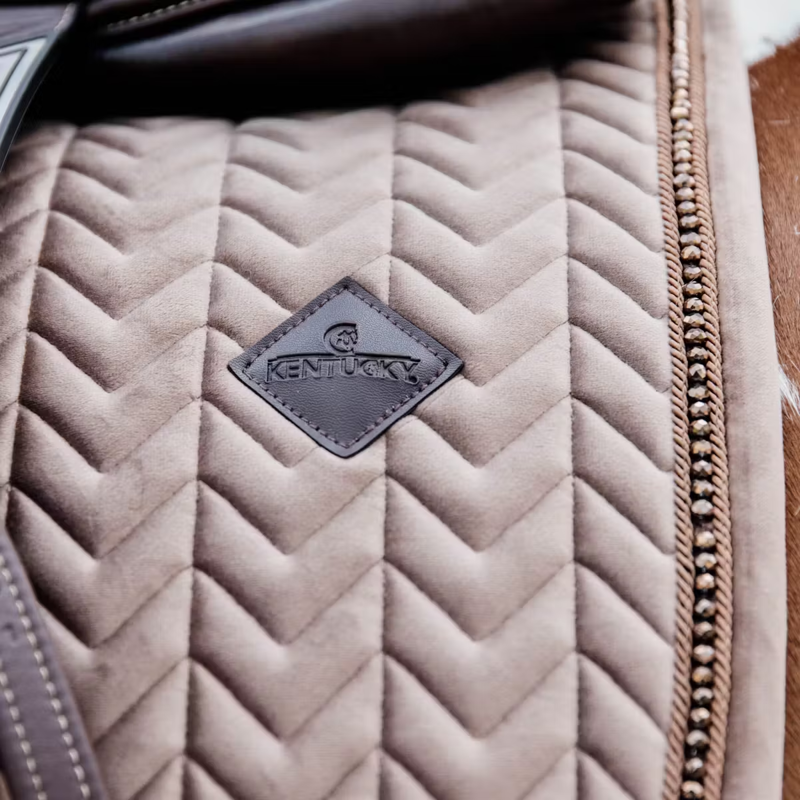 Kentucky Velvet Pearls Jumping Saddlepad - Beige-3