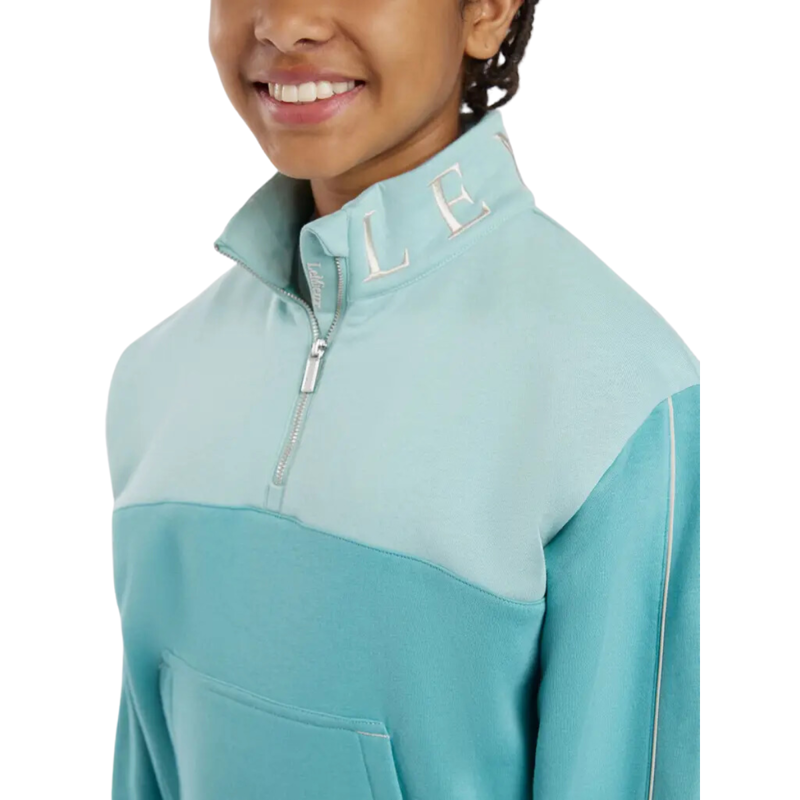LeMieux Young Rider Kate Quarter Zip Sweat - Lagoon-2