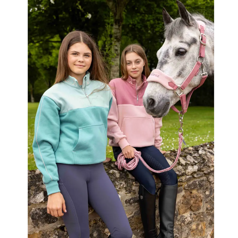 LeMieux Young Rider Kate Quarter Zip Sweat - Lagoon-5
