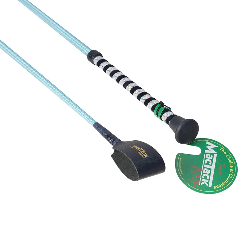 MacTack Junior Riding Whip 24 - Blue Glitter Handle with Keeper