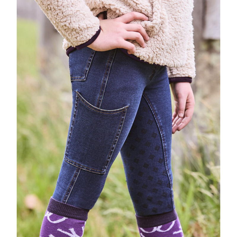 Dublin Kids Shona Denim Full Seat Breeches - Light Blue Denim-3