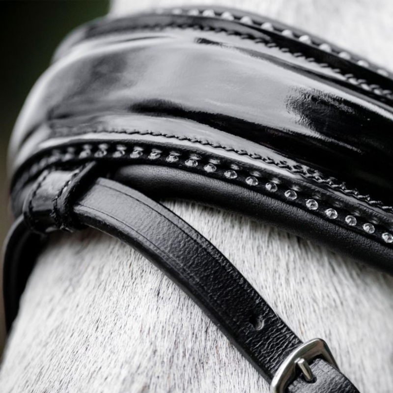 Horseware Diamante Flash Bridle - Black/Black-3