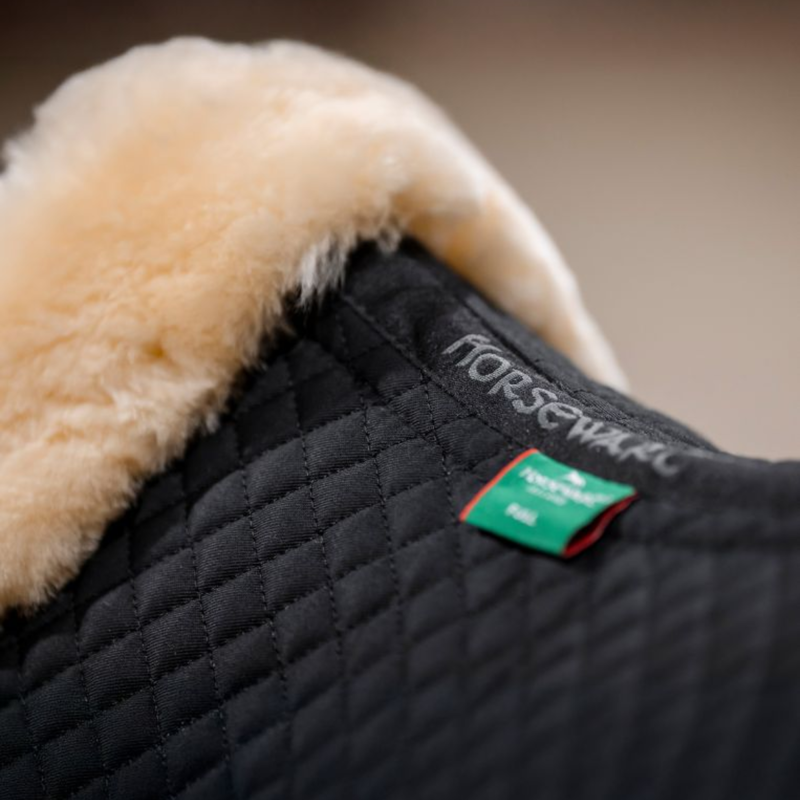 Horseware Sheepskin Halfpad - Large - Black/Natural-2