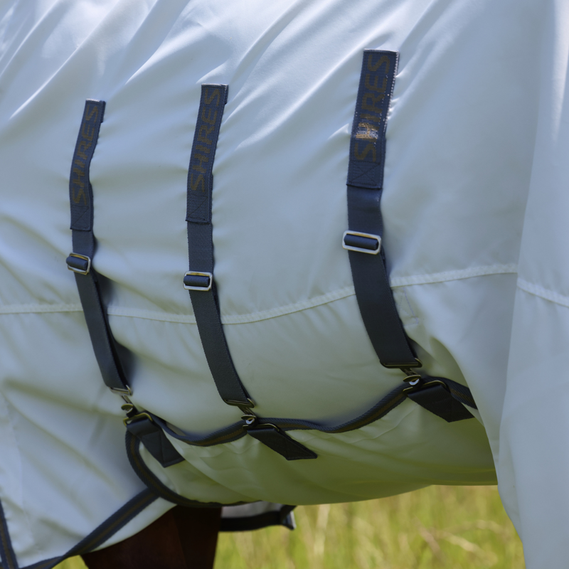 Shires Highlander Plus Sweet-itch Combo Rug - White/Air Force-1