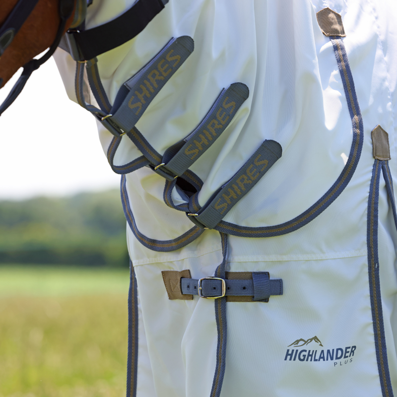 Shires Highlander Plus Sweet-itch Combo Rug - White/Air Force-2