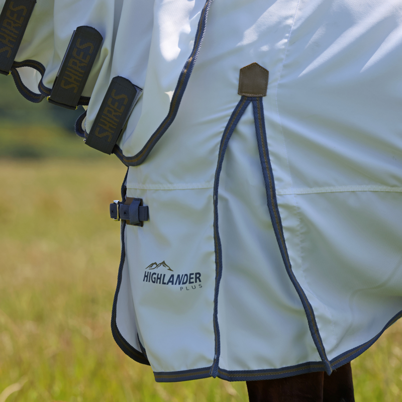 Shires Highlander Plus Sweet-itch Combo Rug - White/Air Force-5