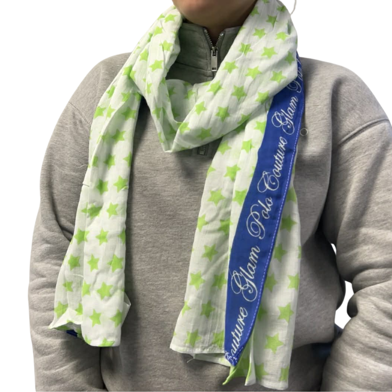 HV Polo Esma Crown Scarf - Flour Lime Violet