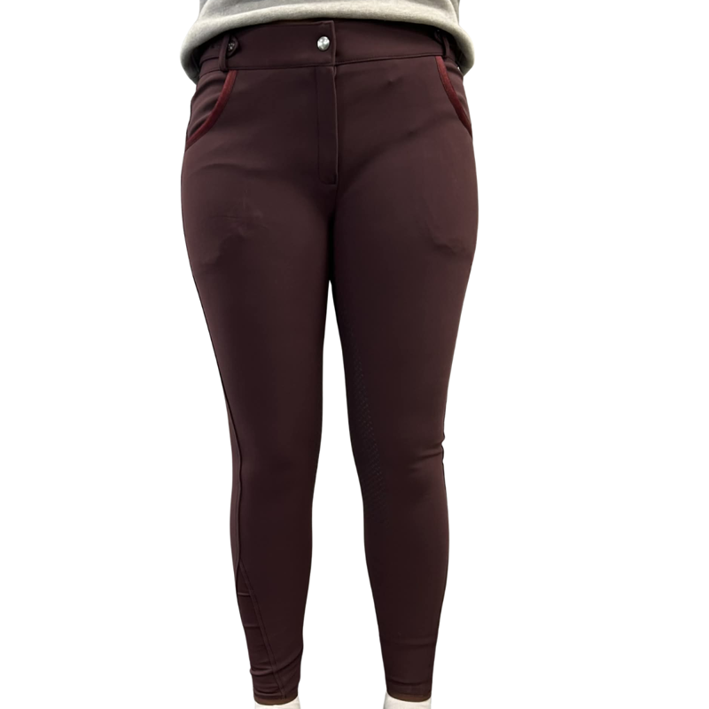 Montar Ladies Beth with Bias Full Grip Breeches - Plum-2