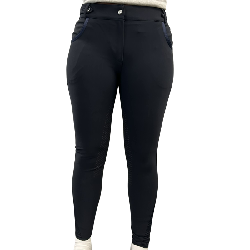 Montar Ladies Beth with Bias Full Grip Breeches - Navy-1