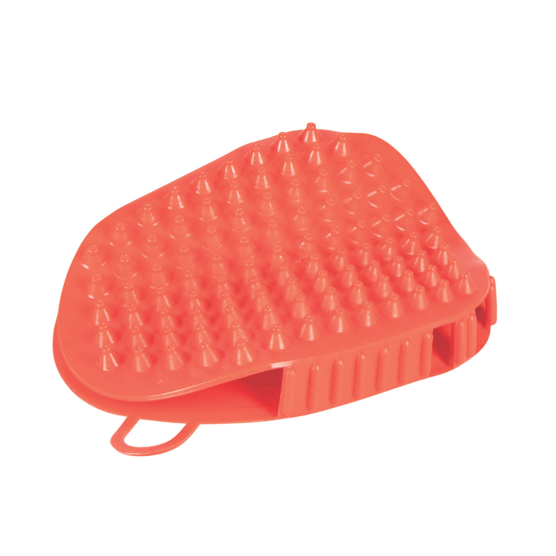 Hy Equestrian Rubber Massage Mitt - Red-1