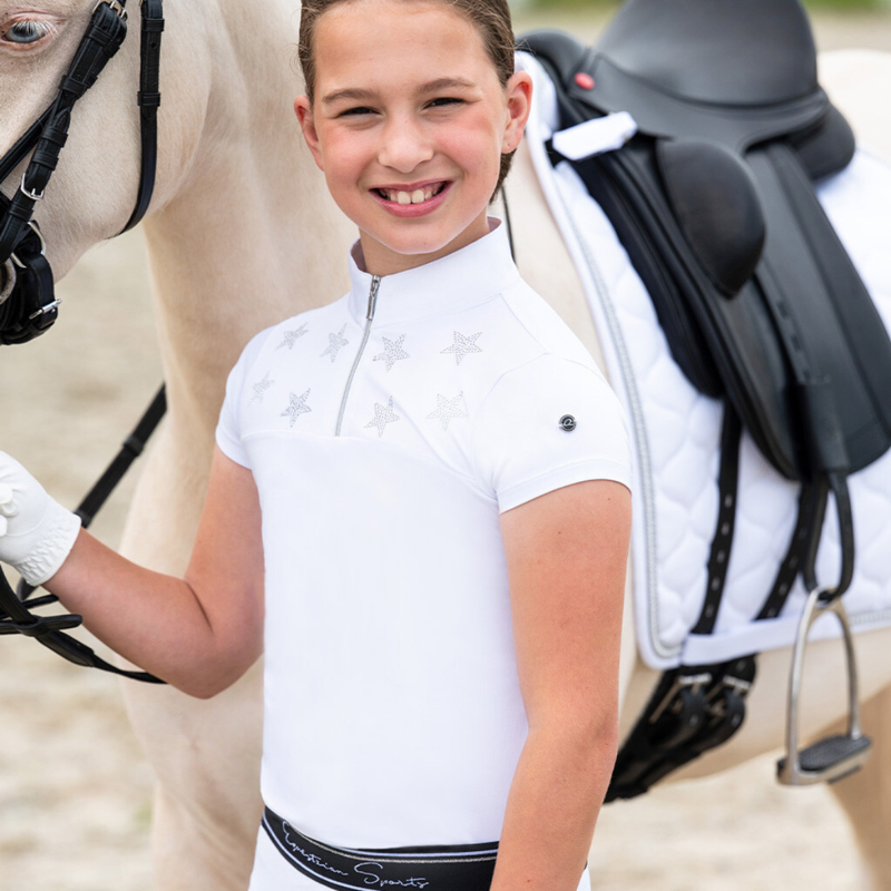 QHP Junior Jipp Competition Shirt - White-5