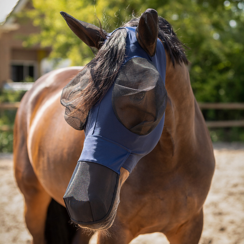 QHP Super Bug Fly Mask with Nose Protection - Navy-1