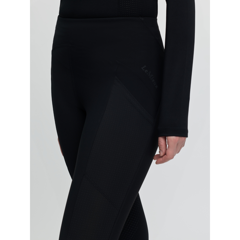 LeMieux Ladies Airflow Full Seat Pull On Breeches - Black-2