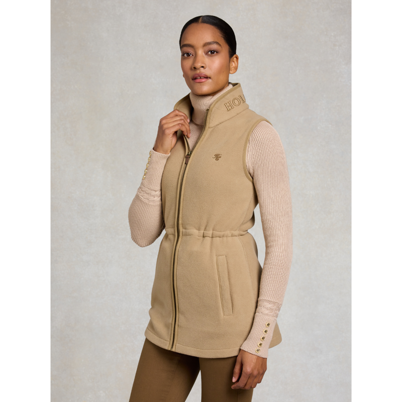 Holland Cooper Country Longline Fleece Gilet - Sand-1