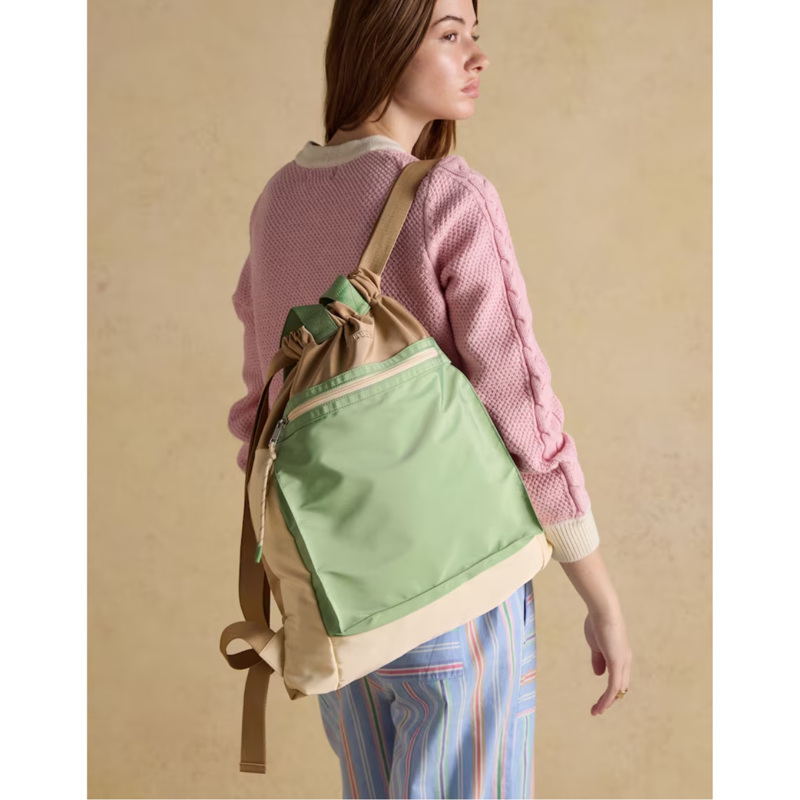 Joules Ladies Peplow Bag - Green Ecru-5