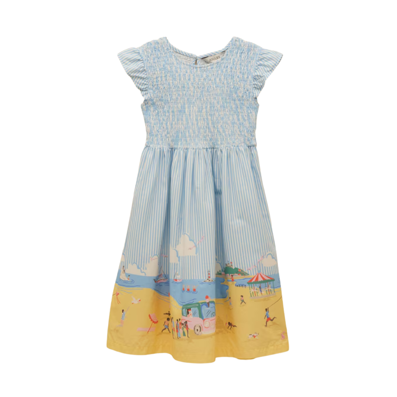 Joules Girls' Jenna Woven Sleeveless Midi Dress - Blue Scene