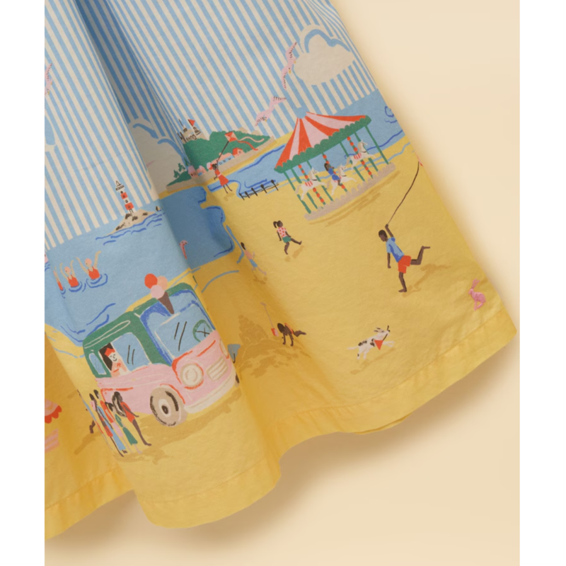 Joules Girls' Jenna Woven Sleeveless Midi Dress - Blue Scene-4