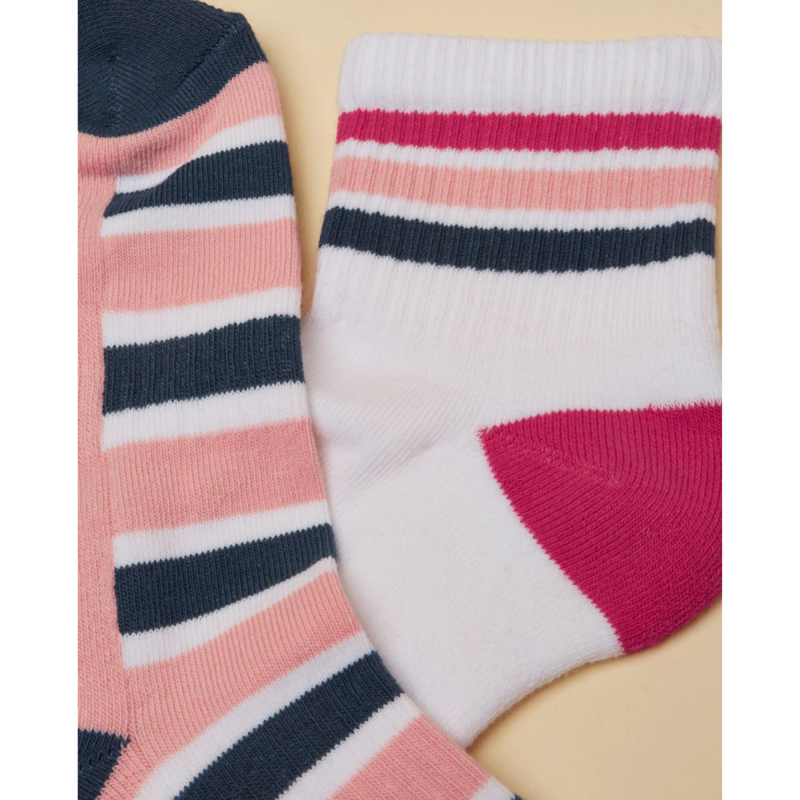Joules Ladies Volley Socks 2 Pack - One Size - Pink Blue-1