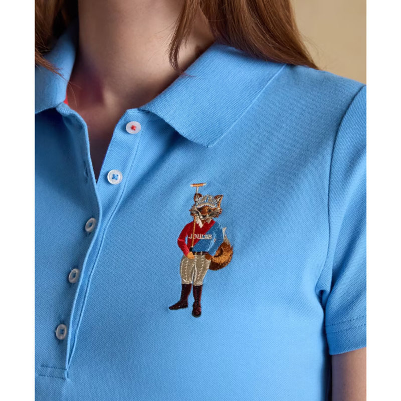 Joules Ladies Jonty Fox Slim Fit Pique Polo Shirt - Blue-5