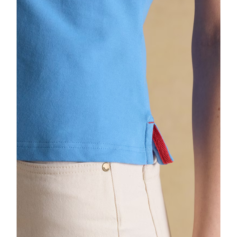 Joules Ladies Jonty Fox Slim Fit Pique Polo Shirt - Blue-6