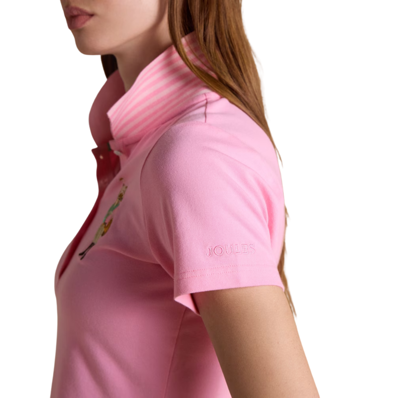 Joules Ladies Jonty Fox Slim Fit Pique Polo Shirt - Pink-4