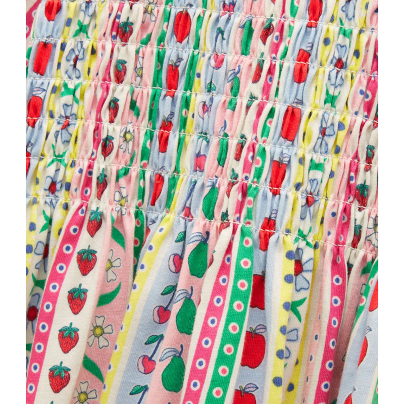 Joules Girls' Gracie Short Sleeve Shirred Dress - Fruit Stripe-3
