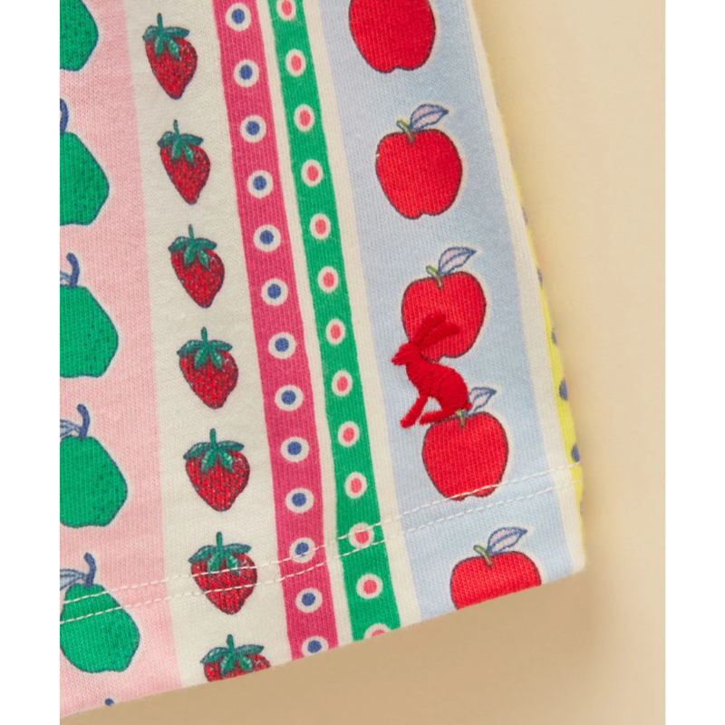 Joules Girls' Gracie Short Sleeve Shirred Dress - Fruit Stripe-4