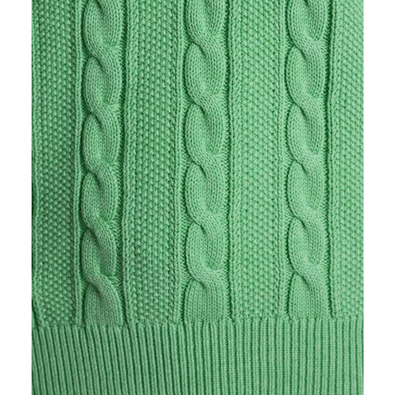 Joules Ladies Dibly Cable Knit Cricket Jumper - Green-5