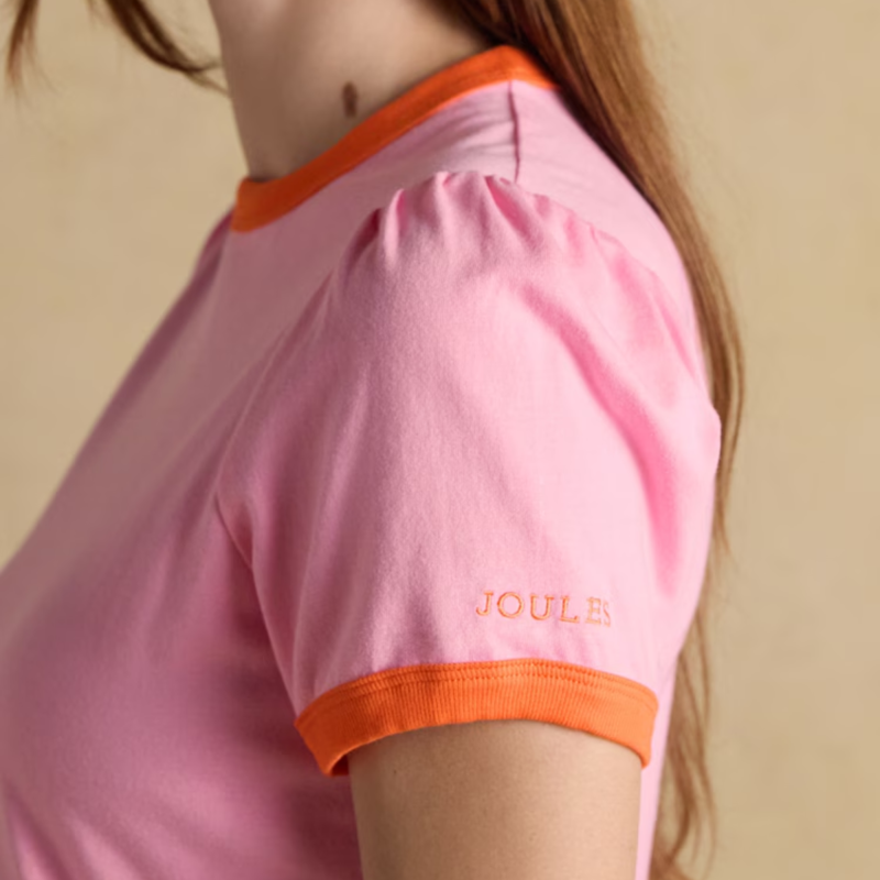 Joules Ladies Erin Jersey T-Shirt - Pink-3