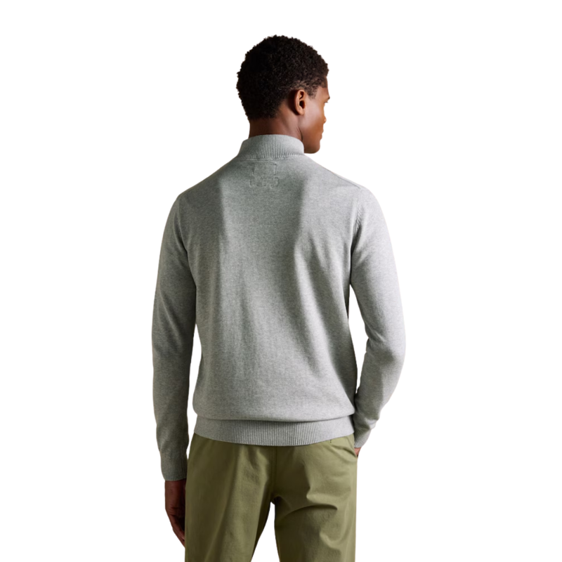 Joules Mens' Hillside Quarter Zip Knitted Jumper - Grey-1