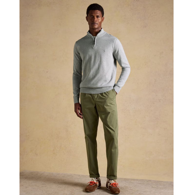 Joules Mens' Hillside Quarter Zip Knitted Jumper - Grey-5
