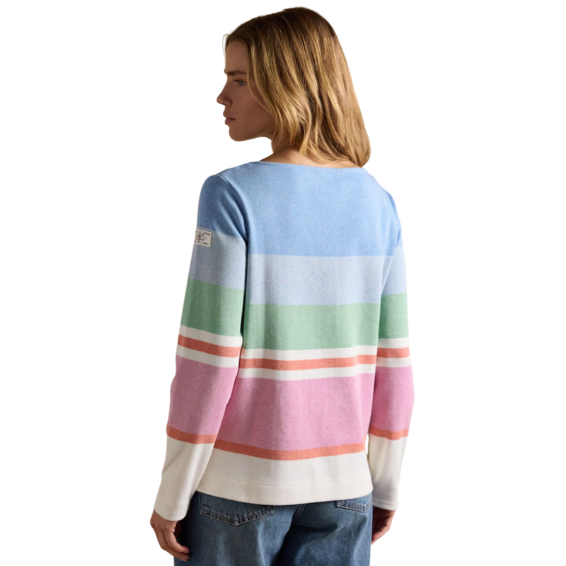 Joules Ladies Breton Harbour Boat Neck Top - Multi Stripe-1