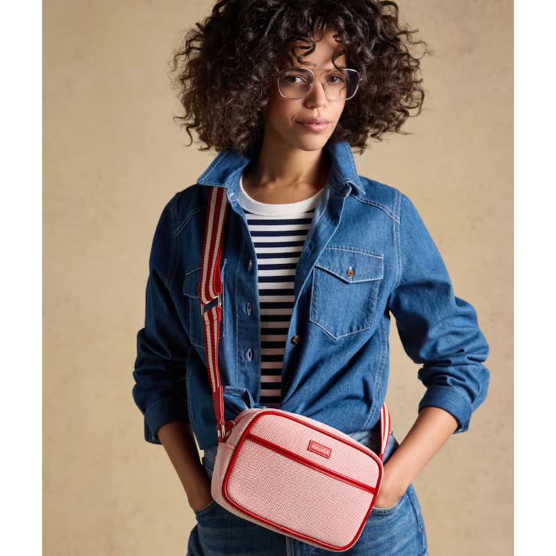 Joules Ladies Blair Canvas Cross Body Bag - Red-6