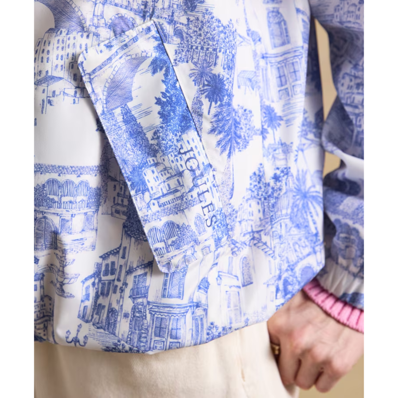Joules Ladies Rainly Waterproof Raincoat - Blue Toile-4