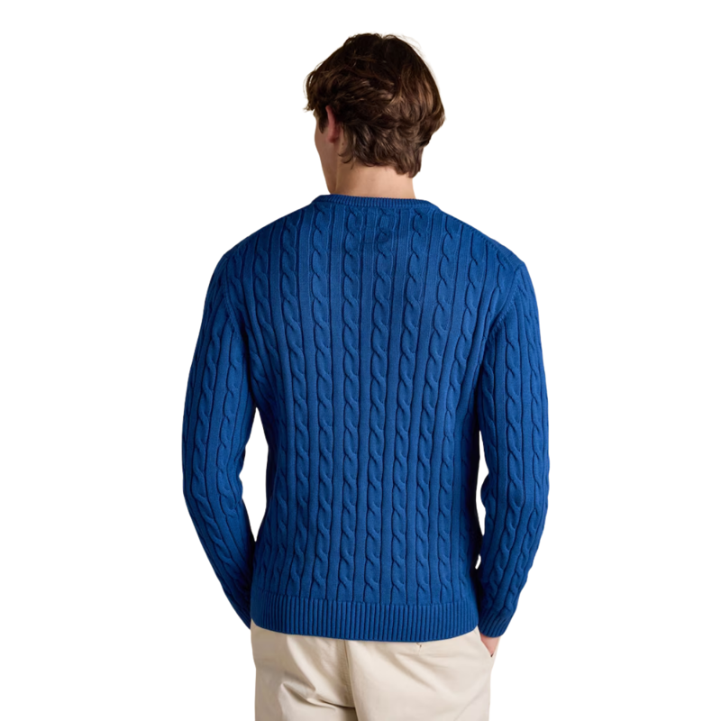Joules Mens' Hillside Cable Crew Neck Knit Jumper - Navy-1