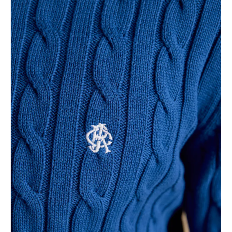 Joules Mens' Hillside Cable Crew Neck Knit Jumper - Navy-4