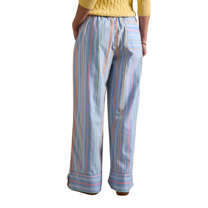 Joules Ladies Bella Pull On Cotton Trousers - Multi Stripe-1