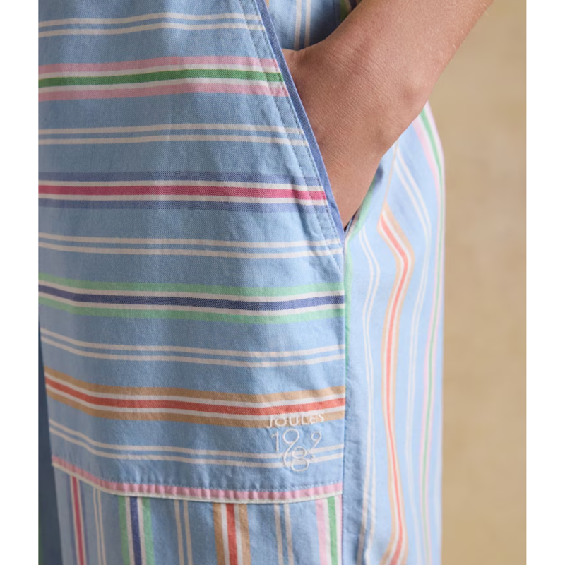 Joules Ladies Bella Pull On Cotton Trousers - Multi Stripe-2